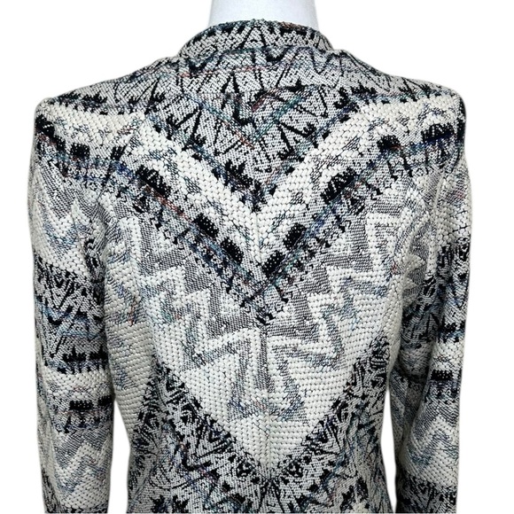 Iro - Women’s ‘Kroe’ Tweed Jacket, Tribal Chevron Print - White Size 36 FR 4 US - Picture 12 of 17